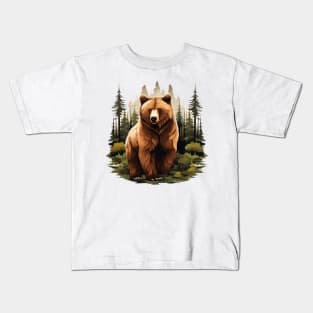 Brown Bear Forest Kids T-Shirt